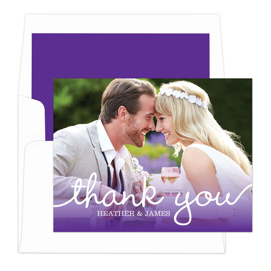Marker Photo Thank You Folded Note Cards